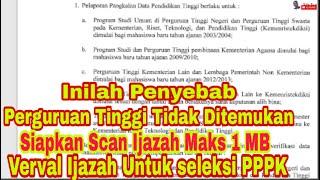 Penyebab dan Solusi Nama Perguruan Tinggi Tidak Ditemukan Ketika Verval Ijazah di Info GTK