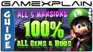 100% Luigis Mansion 2 Dark Moon - Guide & Walkthrough All 65 Gems and 23 Boos + Puzzles