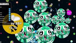 AGARIO SERVER TAKEOVER WITH FRIENDS USING 132 MASS BOTS   AGARBOT.OVH 2021