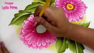 Pintura En Tela Como Pintar Flores  Gerberas