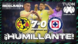 Resumen y goles  América 7-0 Cruz Azul  Liga Mx Apertura 22 -J10  TUDN