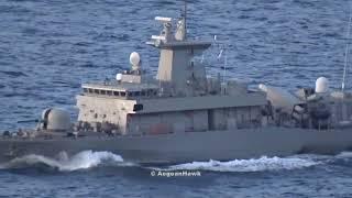 Hellenic Navy Roussen class P67 HS Roussen during deployment last month at east Mediterranean Sea.