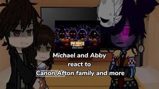 FNaF movie characters Michael and Abby react to Canon Afton Family and more... Gacha club