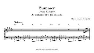 Summer - Joe Hisaishi - Sheet music transcription