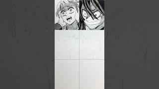 Speed drawing Surprised Mitsuri Kanroji and Obanai Iguro from Demon Slayer #shorts #anime #drawing