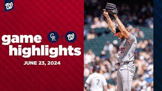 Nationals vs. Rockies Game Highlights 62324  MLB Highlights