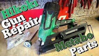 Repairing a Hikoki Metabo HPT nail gun using Metabo parts. NR1890DC