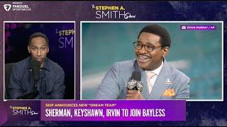 “I am not happy.” Stephen A Smith breaks down Michael Irvin Keyshawn Johnson joining Skip Bayless