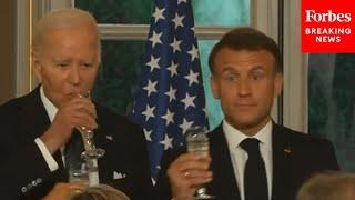 WATCH President Biden And President Macron Toast At U.S.-France State Dinner In Paris