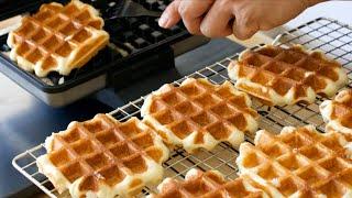 外カリ中ふわ絶品ベルギーワッフルの作り方︎How to make Belgian waffles