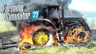Трактор загорелся во время работы из-за утечки топлива  Farming Simulator 22