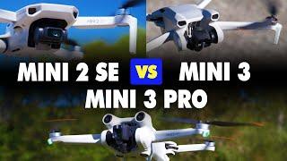 DJI Mini 2 SE vs Mini 3 vs Mini 3 Pro  Mini Drone Comparison - Start Here