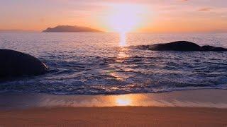 4K ASMR PERFECT SUNSET 60min Ocean Waves Beach Sunset  No Loop