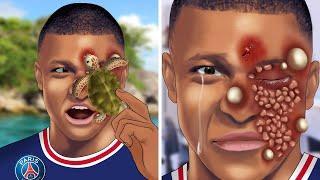 ASMR Remove the turtle attached to Kylian Mbappés face  WOW Brain Satisfying video