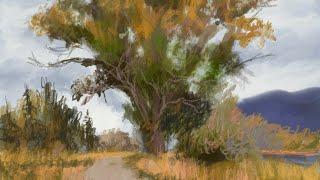 Landscape painting using Procreate  Freehand time lapsed