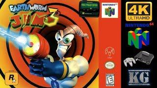 Earthworm Jim 3D N64 100% Gameplay Walkthrough FULL GAME 4K60ᶠᵖˢ