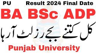 BA BSc ADP Result 2024 Time PU  Adp Result 2024 PU  Ada Ads Result 2024 pu