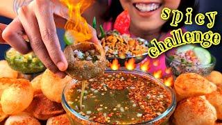 SPICY PANIPURI CHALLENGE  PANIPURI EATING CHALLENGE  INDIAN STREET FOOD  EATING VERY SPICY FOOD