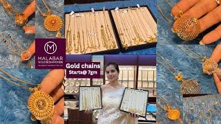 Malabar 22k Gold chains with pendentsMatarmalas step chains with codes & prices ️