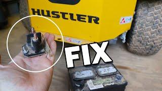 Hustler Raptor Mower wont start FIX  Battery and Starter Solenoid 