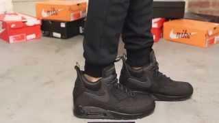 Nike Air Max 90 Sneakerboot Winter - Black - Black On-feet vidoe at Exclucity