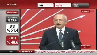 CHP Genel Başkanı Kemal Kılıçdaroğlu Referandum Sonrası Yaptığı Açıklama . 16.04.17 Basın Toplantısı