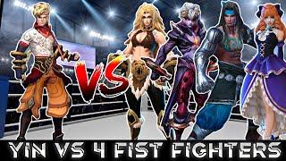 YIN VS 4 FIST FIGHTERS 1VS1 FIGHT  MOBILE LEGENDS NEW HERO YIN