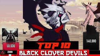 TOP 10 STRONGEST BLACK CLOVER DEVILS POWER LEVELS - Black Clover Power Levels