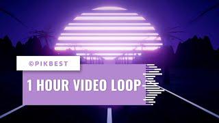 1 Hour Video Loop  Purple Neon Background Full Screen