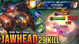 SAVAGE & MANIAC 29 Kills Jawhead Maximum Damage Build - Build Top 1 Global Jawhead  MLBB