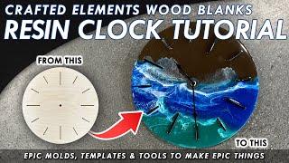 DIY Resin Art Clock Using Pre-Cut Wood Blanks From Crafted Elements