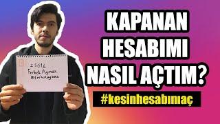 KAPANAN HESABIMI NASIL AÇTIM? kapanan instagram hesabı nasıl açılır instagram hesabım askıya alındı