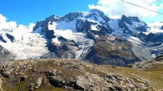  4K Gornergrat - Zermatt rack railway window view Switzerland 08.2020