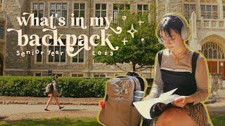 whats in my backpack for senior year of college ⋆˙ back to school supplies haul & giveaway