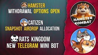 HAMSTER Withdrawal  Catizen Snapshot Airdrop Tokens  Rats Tele Mini Bot #catizen #hamsterkombat