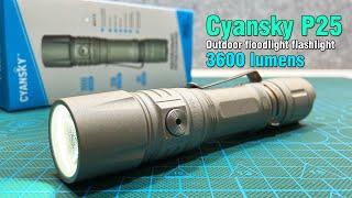 Cyansky P25 v2 pale silver micro-arc oxidation outdoor floodlight super bright flashlight