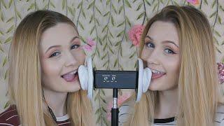ASMR Twin Ear Eating and Mouth Sounds w Tongue Fluttering NO TALKING