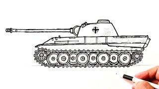 Как нарисовать танк Пантеру времен Второй Мировой вой