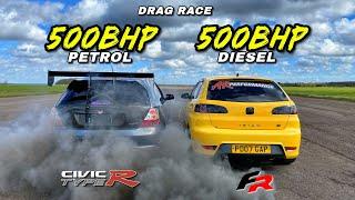 PETROL vs DIESEL..500HP NITROUS 1.9TDi vs 500HP TURBO TYPE R