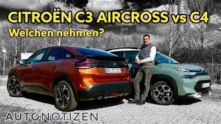 Citroën C3 Aircross oder C4? Kompakte Franzosen mit je 130 PS im Vergleich  Test  Review  2022