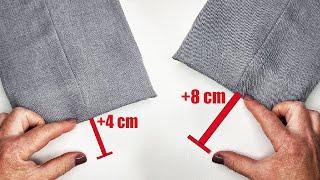  2 ways to inconspicuously lengthen pants by 4 and 8 cm