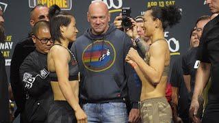 UFC 300 Ceremonial Weigh-Ins Zhang Weili vs Yan Xiaonan