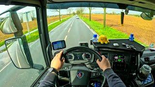 POV Truck Driving Scania R500 Unbelievable Day In Germany ASMR 4k  New Gopro