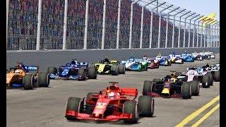 All F1 2018 Cars vs All IndyCar 2018 Cars - Oval Track
