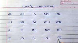 Learn Malayalam Consonants  വ്യഞ്ജനം VyanjanamMalayalam Alphabet Malayalam Aksharamala