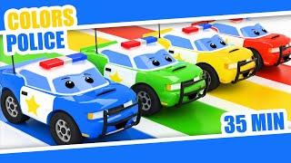 Learn Colors with Police Cars  Kids  Color Rainbow  Police Color