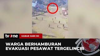 Warga Ramai-ramai Bantu Evakuasi Pesawat Tergelincir  Kabar Hari Ini tvOne