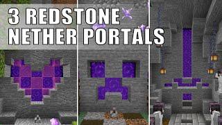 Minecraft Creeper Heart and Sword Nether Portals  Minecraft Nether Portal Designs