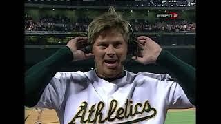 A’s get 20th straight win  Hatteberg full at bat + post game interview