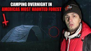 THE SCARIEST NIGHT OF OUR LIVES  CAMPING OVERNIGHT IN MOST HAUNTED FOREST DEMON CAUGHT ON CAMERA